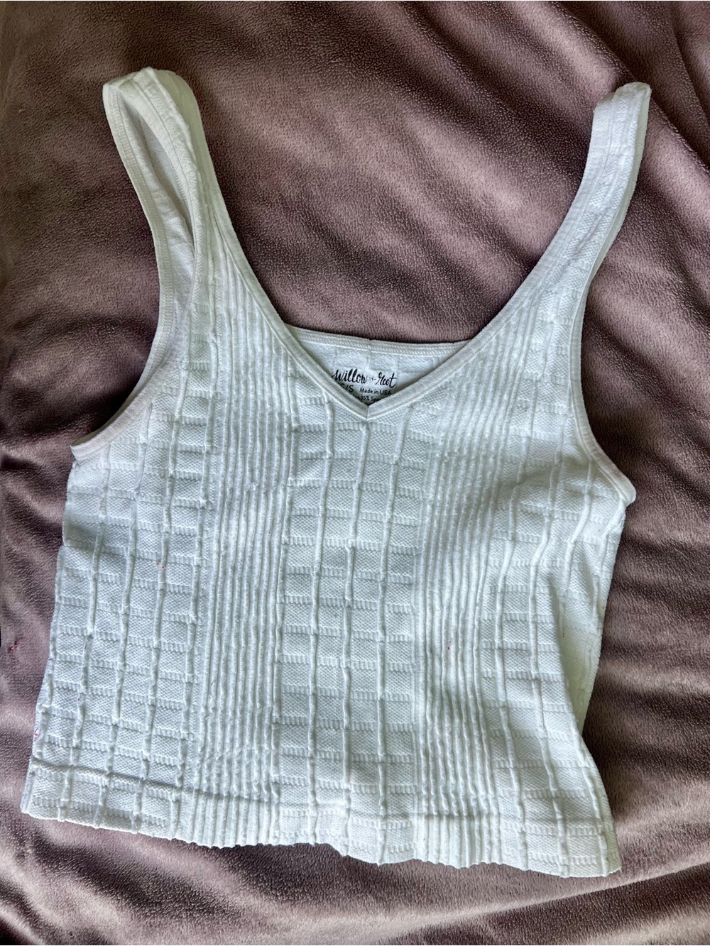 Willow White Ribbed V-Neck Tank